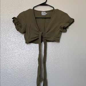 Olive green crop top